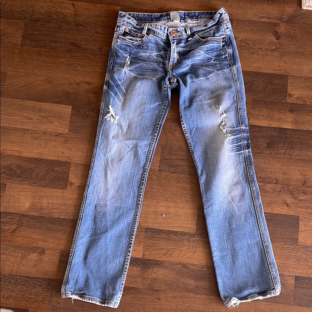 Armani Exchange Blue Straight Leg Jeans